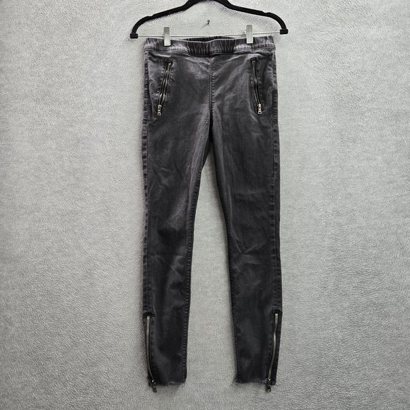 MOTHER Denim - MOTHER Women Jeans 27 Denim Quickie Looker Ankle Fray Devil In The Making Goth‎